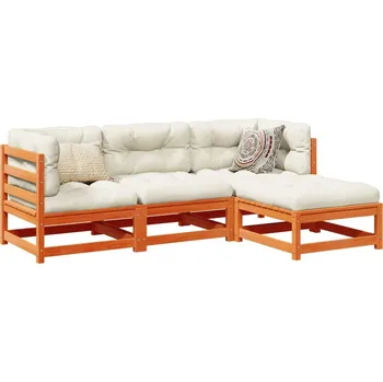 Zahradní lavice zahrada-XL 4dílná zahradní sedací souprava voskově hnědá masivní borovice 3299378