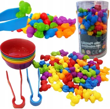 Dřevěná hračka Sada pro výuku počítání a barev MONTESSORI