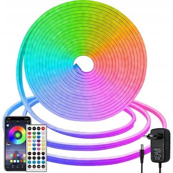 LED páska LED PÁSEK RGB 10M 24V BAREVNÝ S DÁLKOVÝM OVLADAČEM, ZDROJEM A APLIKACÍ