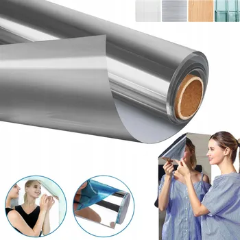 Zrcadlo FÓLIE ZRCADLO ZRCADLOVÁ SAMOLEPICÍ NA ZEĎ NÁBYTEK NALEPOVACÍ 150 X 58 CM