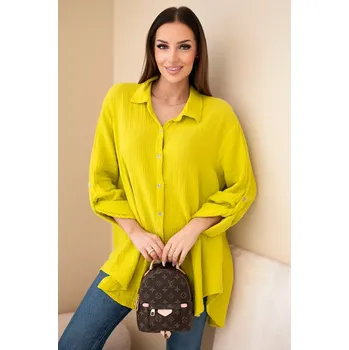 Dámská košile Kesi Włoski Bavlněná mušelínová košile kiwi Kesi Włoski žlutá 3258961