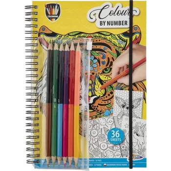 Grafix Omalovánka podle čísel - Malování podle čísel + Oboustranné Pastelky