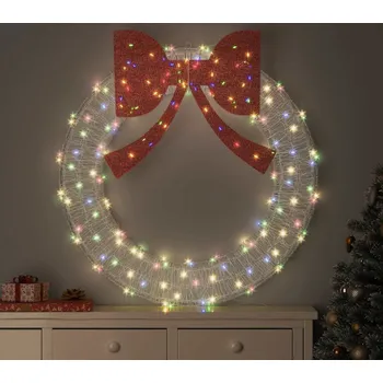 Vánoční dekorace vidaXL Věnec s 150 LED diodami Vícebarevný 120 cm Akryl [42019132]