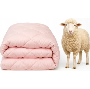 přikrývka Vlněná přikrývka celoroční Merino wool 135x200 140x200 krémová prošívaná