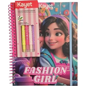 omalovánky KAYET FASHION GIRL Omalovánka NEJLEPŠÍ KAMARÁDKY + fixy měnící barvu