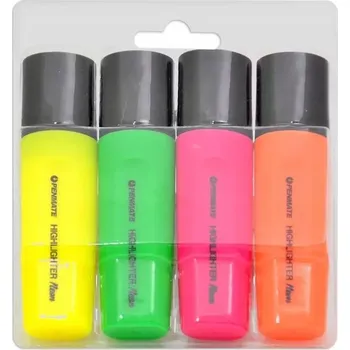 Zvýrazňovač Zvýrazňovač neonový, sada 4ks, Penmate