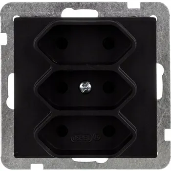 Elektrická zásuvka Elektrická Zásuvka nástěnná Ospel černá