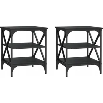 Konferenční stolek Černé industriální odkládací stolky 40 x 42 x 50 cm, 2 ks