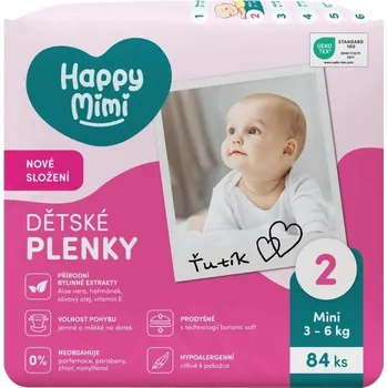 jednorázová plena Happy Mimi Dětské plenky JUMBO 2 Mini, 84 ks