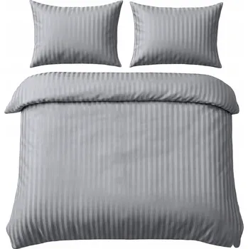 Povlečení Povlečení Damašek 160x200 cm + 2x 70x80 cm Hotelová šedá PREMIUM