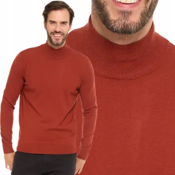 Pánské oblečení Moraj klasický svetr s polovičním rolákem oranžový, velikost M