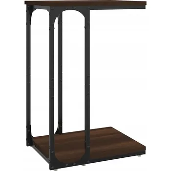 Konferenční stolek Boční stolek C 40x30x60 cm, hnědý dub, ocelový rám