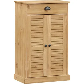 Botník Botník z masivního borovicového dřeva, 2 police, 1 šuplík , medově hnědá