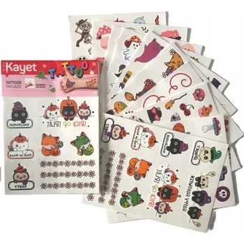 Odstranitelné tetování TATUAŻE ZMYWALNE HALLOWEEN Monstra Duchové 10 ARCHŮ PRO DĚTI kayet