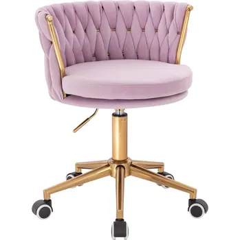 LuxuryForm DESIGN Židle LYON VELUR na zlaté podstavě s kolečky - levandule