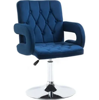 LuxuryForm DESIGN Kosmetická židle BOSTON VELUR na stříbrném talíři - modrá