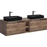 Koupelnový nábytek 180 cm s deskou a 2 umyvadly na desku Slim