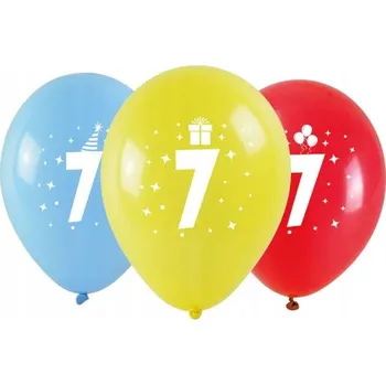 Balónek Balónky k 7. narozeninám barevné 3ks