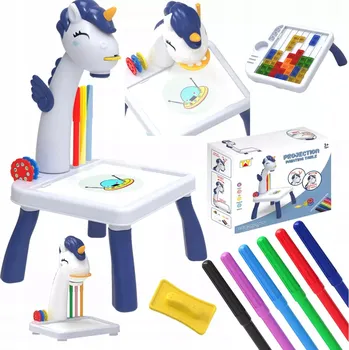 Hračka pro nejmenší Projektor Do Nauki Rysowania Projektor Jednorožec Stolek Fixy Diapozitivy
