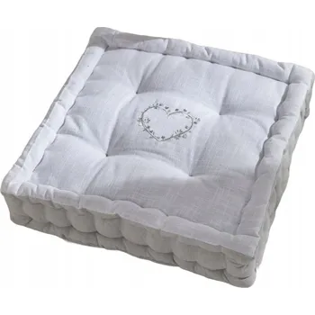 Polštář POLŠTÁŘ K SEZENÍ NA PODLAZE BAVLNA MUŠELÍNOVÁ 40 X 40 X 10 CM ŠEDÝ