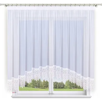 Záclona BytoTex Hotová oblouková záclona Monika s krajkou 400x180 cm