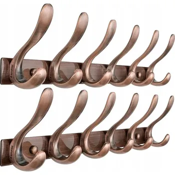 Věšák Honsky Nástěnné věšáky ve tvaru not, 6 háčků, červený kov