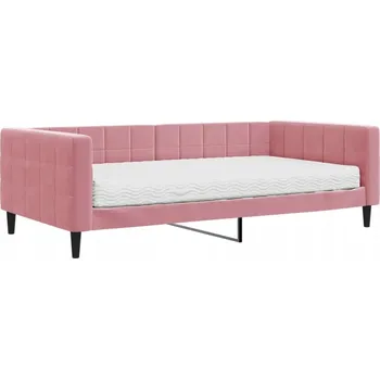 Pohovka Růžová pohovka s funkcí spaní a matrací 223 x 110 x 68 cm