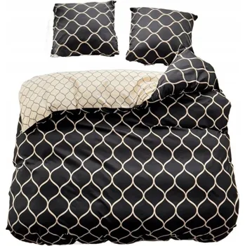 Povlečení POVLEČENÍ 160x200 OBOUSTRANNÉ BAVLNA SATÉN GierekHoff SADA 3 dílné ČERNÁ/BÍLÁ