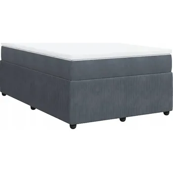 Postel Kontinentální postel s matrací a topperem, tmavě šedá, 190 x 120 x 46 cm
