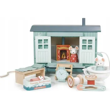 Hračka pro nejmenší Tender Leaf Toys: Domeček na kolečkách pro myšky TL8385