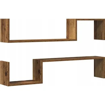 police Nástěnná police 100x15x20 cm, staré dřevo, materiál na bázi dřeva