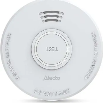 Hlásič požáru NEDIS Alecto detektor kouře/ EN 14604/ hlasitost 85 dB/ 1x 9V/6F22/ výdrž snímače 10 let/ bílý (SD110)