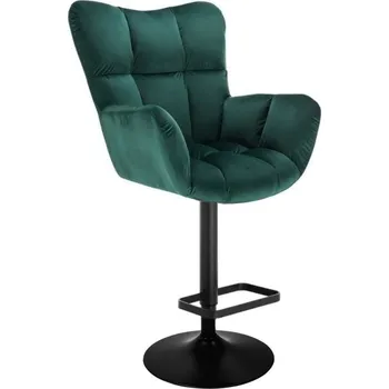Barová židle LuxuryForm DESIGN Barové křeslo AURORA VELUR na černém talíři - zelené
