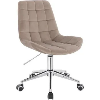 LuxuryForm DESIGN Židle PARIS VELUR na stříbrné podstavě s kolečky - latte