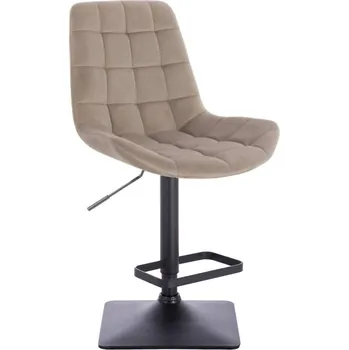 Barová židle LuxuryForm DESIGN Barová židle PARIS VELUR na černé hranaté podstavě - latte