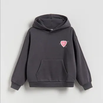 Dívčí mikina Reserved - Mikina s potiskem na zádech - tmavě šedá - 876HV-90X - 876HV-90X-U12