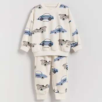 Reserved - Bavlněná souprava s potiskem - krémová - 493HK-01X - 493HK-01X-80