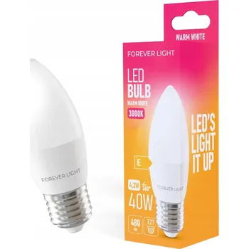 Žárovka Forever Light LED žárovka E27 C37 4,2W 480lm 3000K energetická třída E