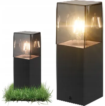 Venkovní osvětlení LED zahradní lampa stojací sloupek 30cm venkovní E27 ČERNÁ