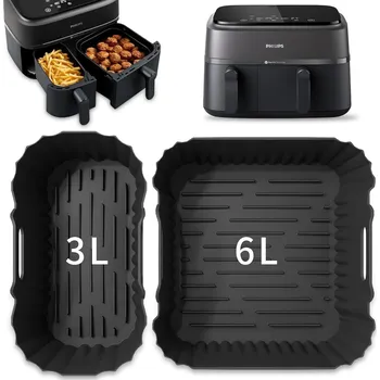 Obraz SILIKONOVÁ FORMA DO HORKOVZDUŠNÉ FRITÉZY ORGANIZÉR AIR FRYER PHILIPS x2