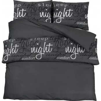 Obraz Sada Povlečení Bavlněné Elegantní Černé 220x240 cm, 65x65 cm