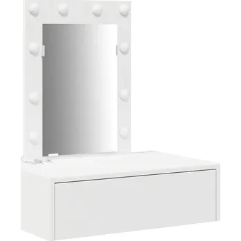 Toaletní stolek Moderní toaletní stolek se zrcadlem LED, bílý, 60 x 40 x 70 cm