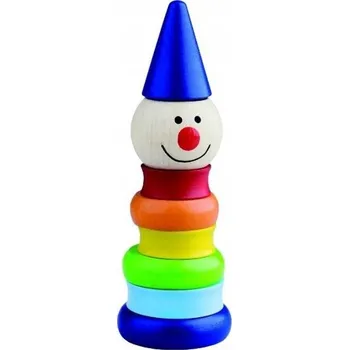 Dřevěná hračka Detoa Vkládací věž Klaun Junior 17,5 cm