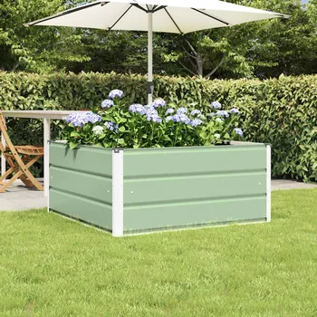 Pěstitelství Truhlík Pastelově zelená 100 x 100 x 45 cm Ocel