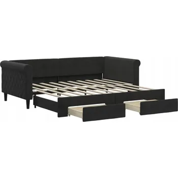 Pohovka Rozkládací pohovka s funkcí lůžka 2v1 černá, rozměry 219 x 100 x 68 cm