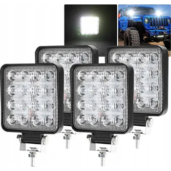 Přídavný světlomet 4ks PRACOVNÍ SVĚTLO 16 LED HALOGEN 48W 12V 24V LED