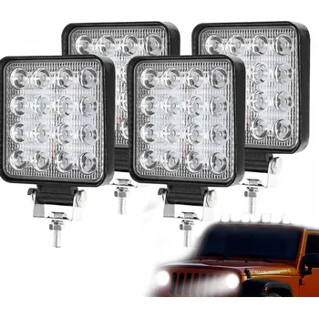 Přídavný světlomet 4 ks LED PRACOVNÍ SVĚTLO 48W 16 LED HALOGEN 12V 24V IP67