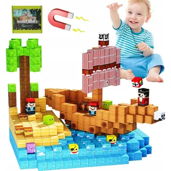 ostatní stavebnice STAVEBNICE MAGNETICKÉ STAVEBNICE SADA 100 DÍLKŮ MONTESSORI VZDĚLÁVACÍ