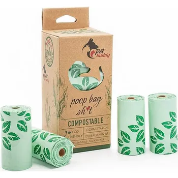 sáček na exkrement PETBUDDY kompostovatelné sáčky na psí výkaly (8 rolí á 15 sáčků)