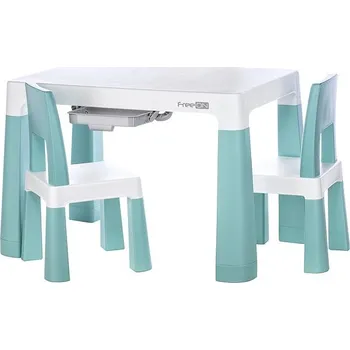 Zahradní nábytek FreeOn Plastový stolek s židlemi Neo, bílý\zelený